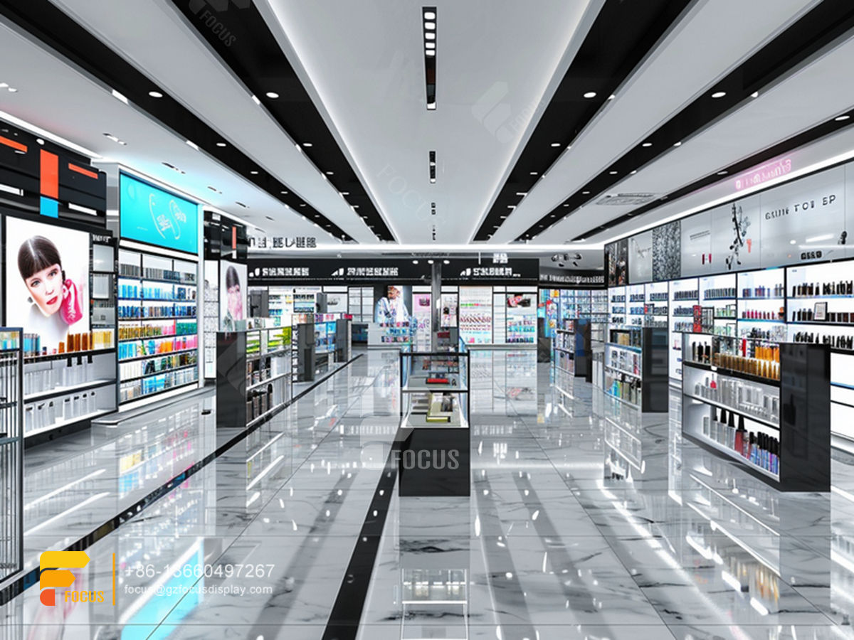 cosmetic shelf display skin care shelf wig showcase
