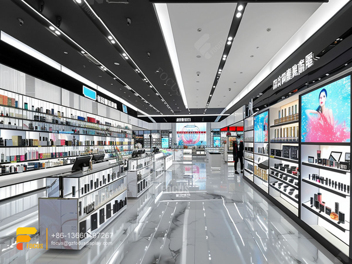 cosmetic shelf display skin care shelf wig showcase