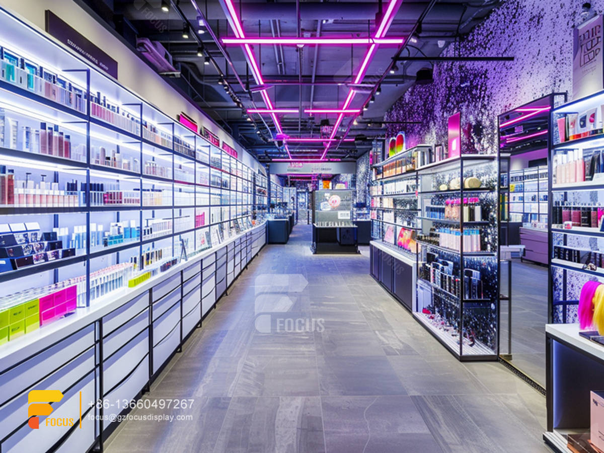 cosmetic shop rack design perfume counter wigs retail stores