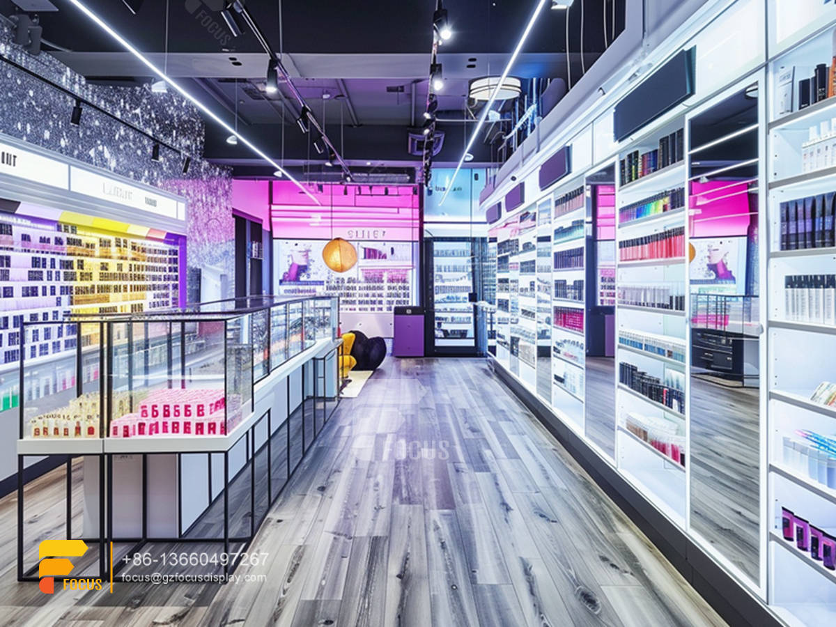 cosmetic shop rack design perfume counter wigs retail stores