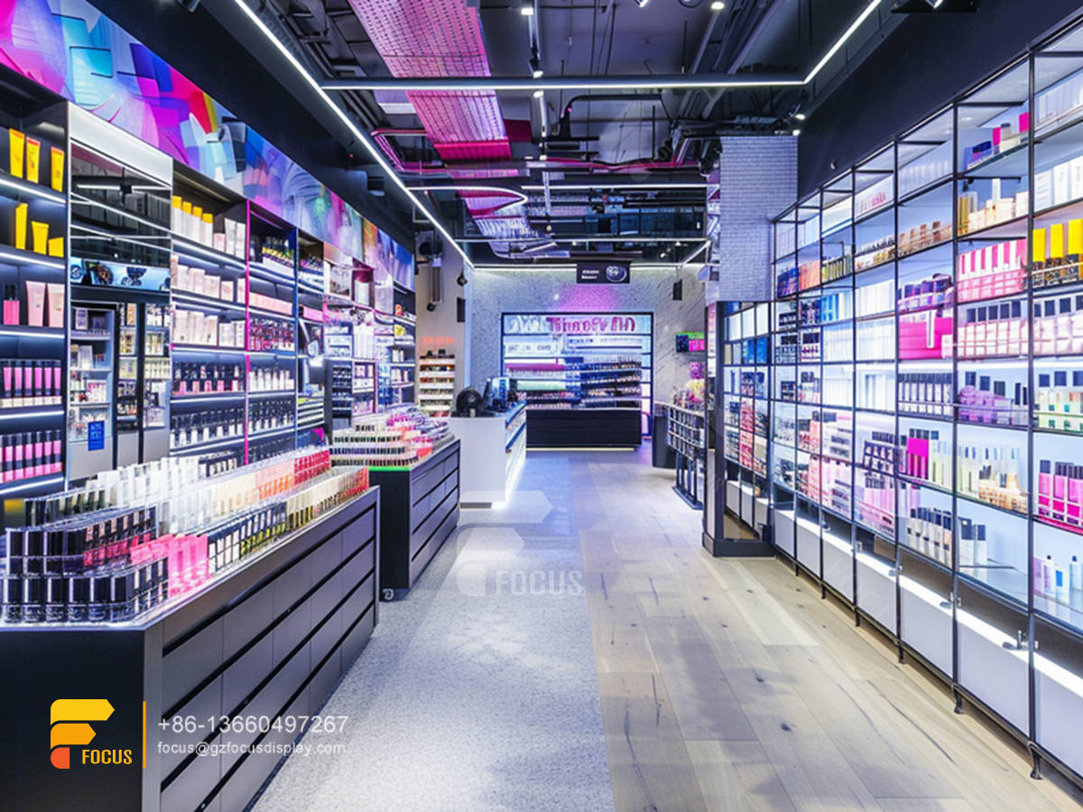 cosmetic shop rack design perfume counter wigs retail stores