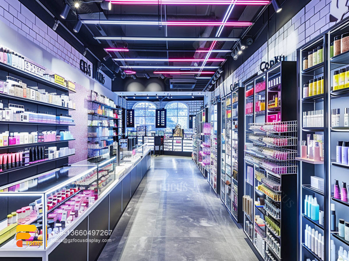 cosmetic shop rack design perfume counter wigs retail stores