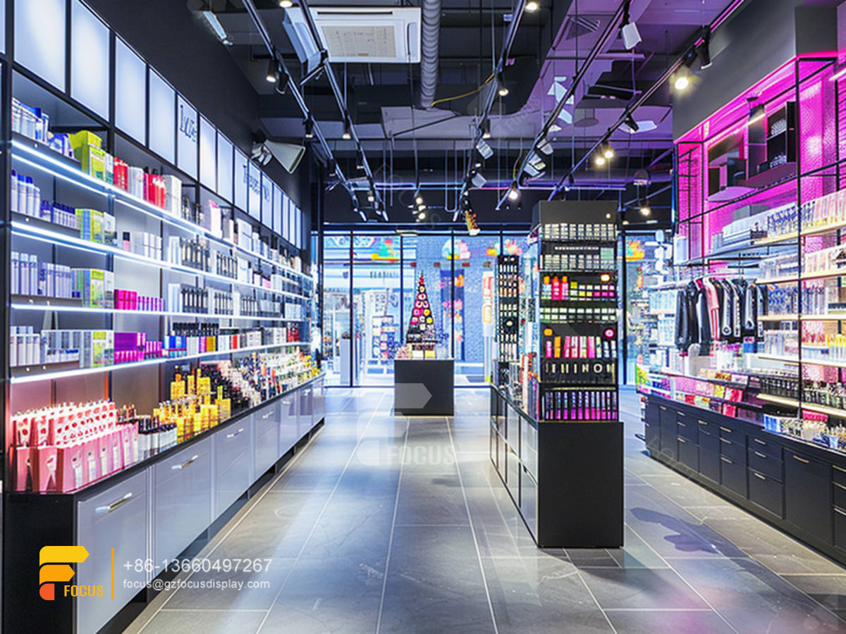 cosmetic shop rack design perfume counter wigs retail stores