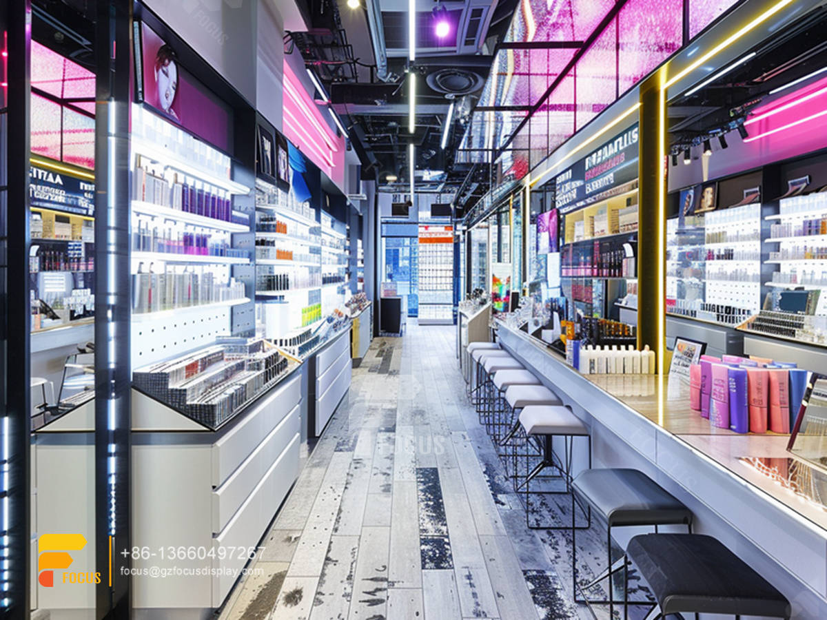 cosmetic shop rack design perfume counter wigs retail stores