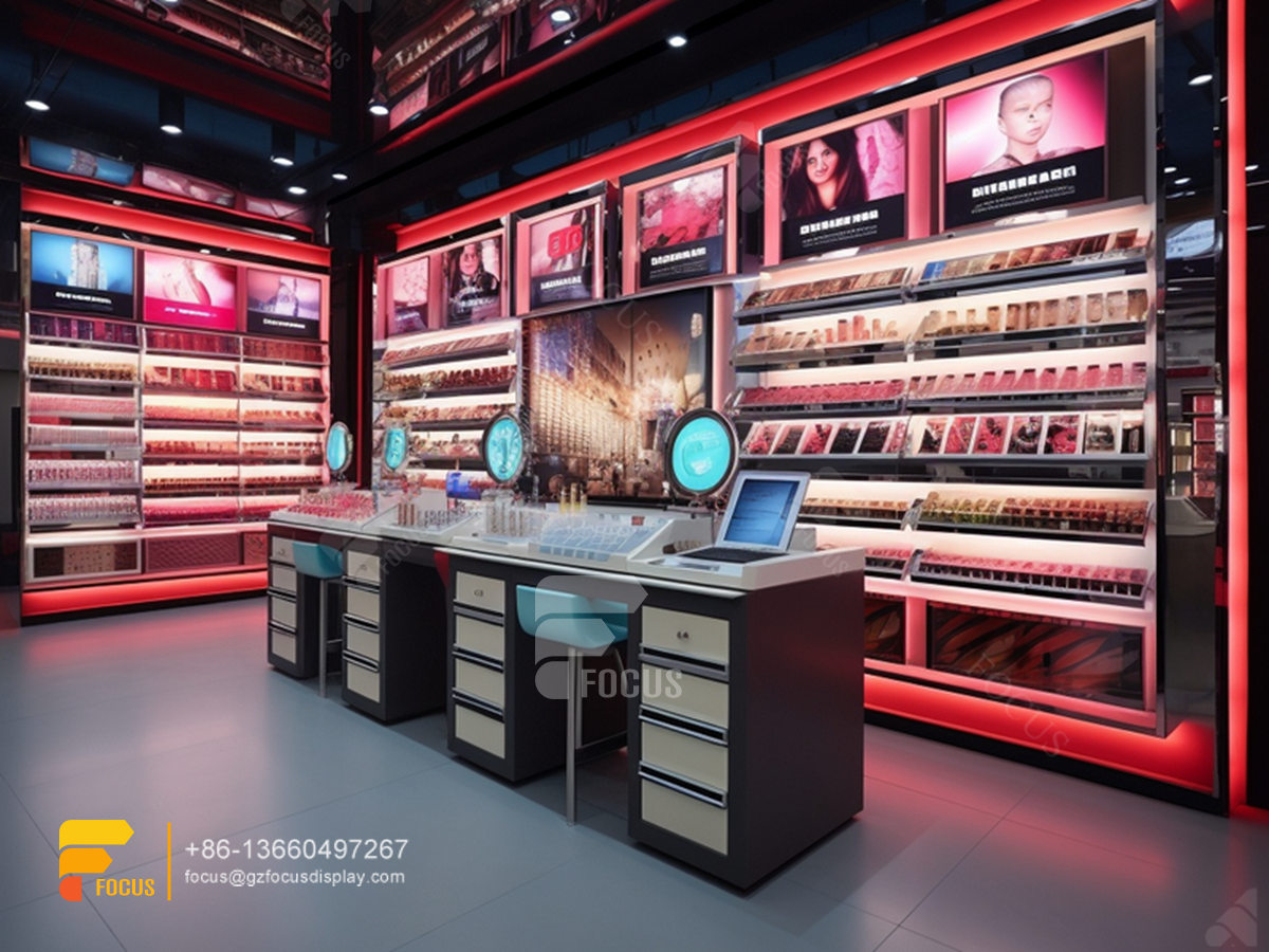 cosmetic store fixtures cosmetics cabinet wigs stands