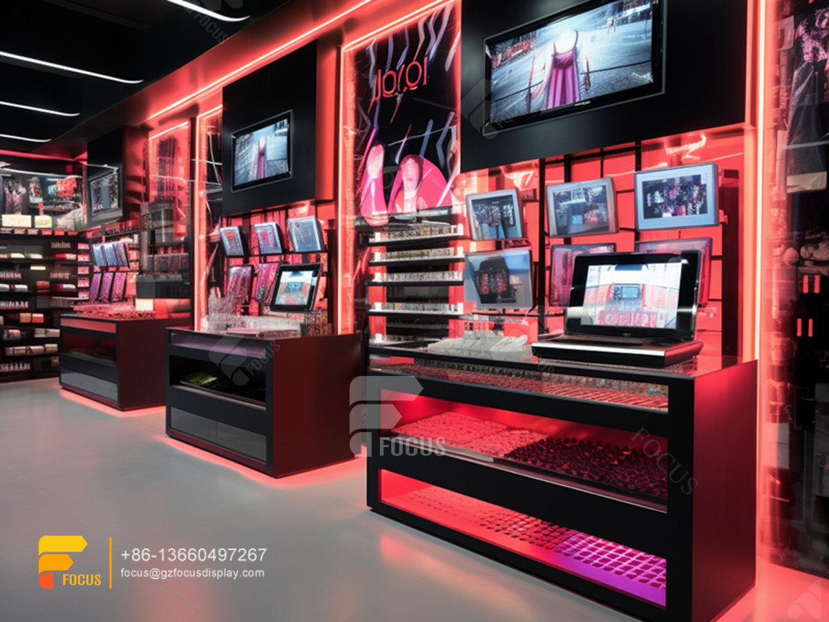 cosmetic store fixtures cosmetics cabinet wigs stands