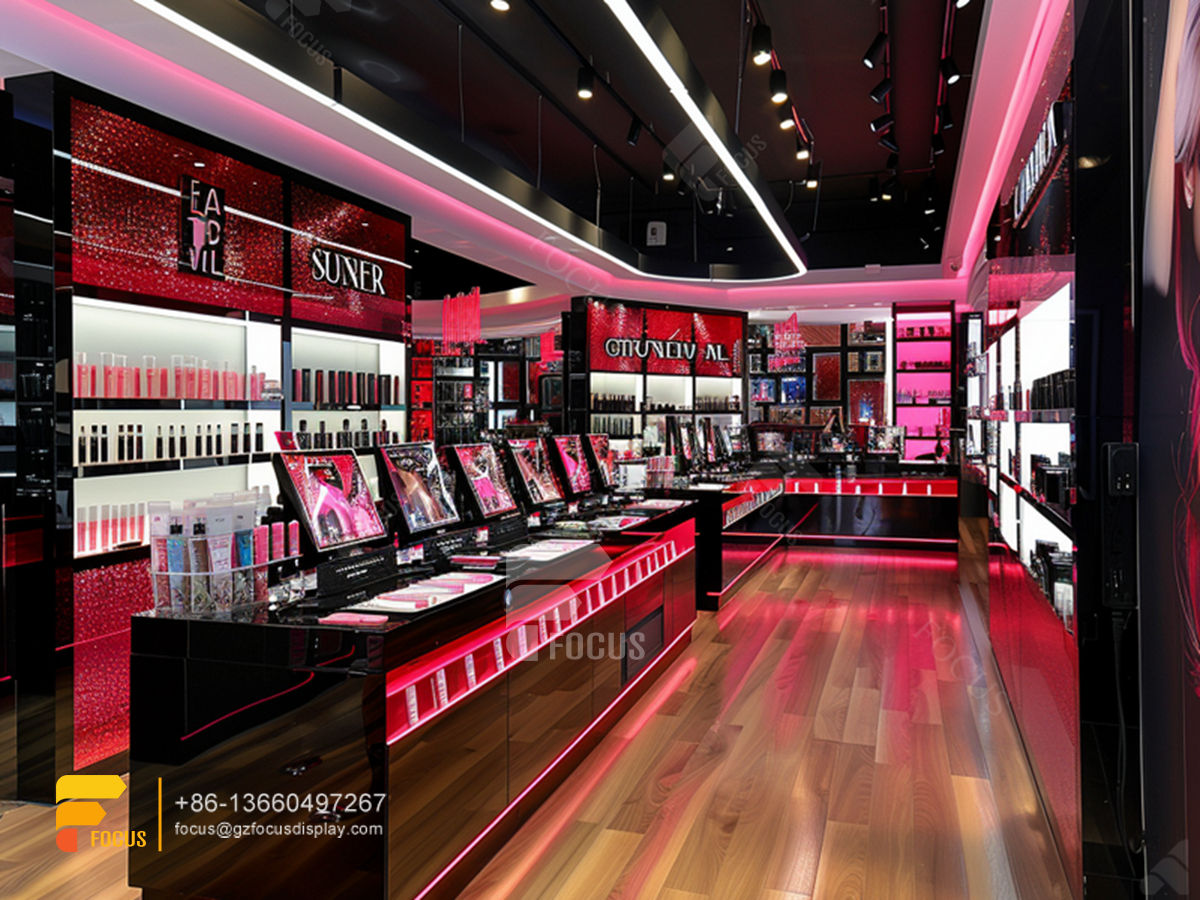 cosmetic store furniture perfume shop design display wigs