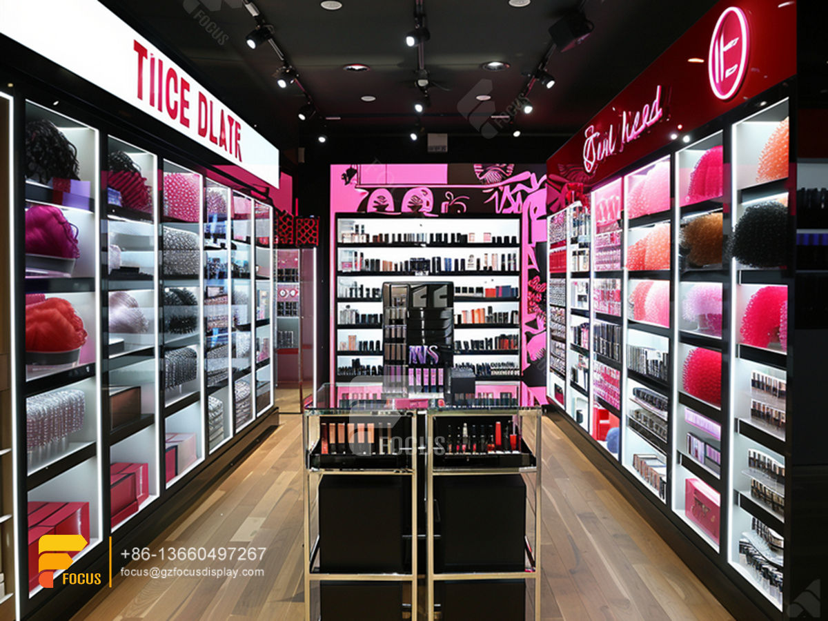 cosmetic store furniture perfume shop design display wigs