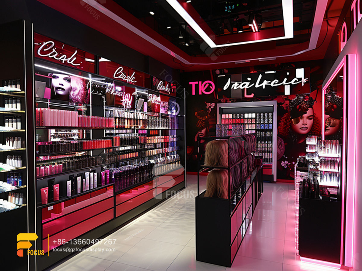 cosmetic store furniture perfume shop design display wigs