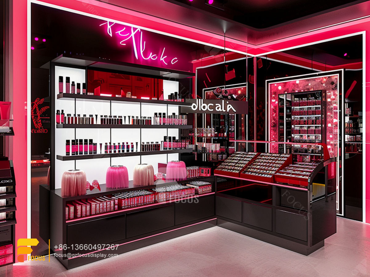 cosmetic store furniture perfume shop design display wigs