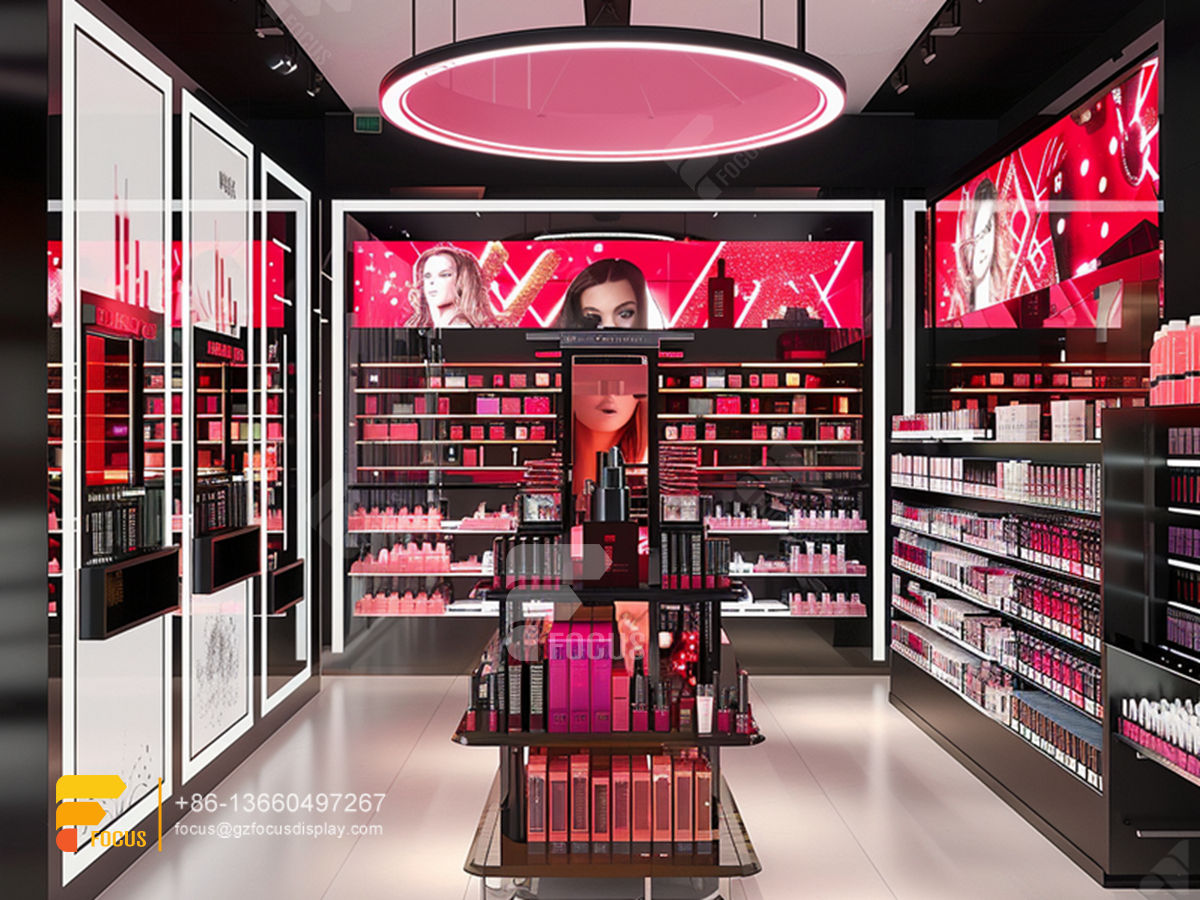 cosmetic store furniture perfume shop design display wigs