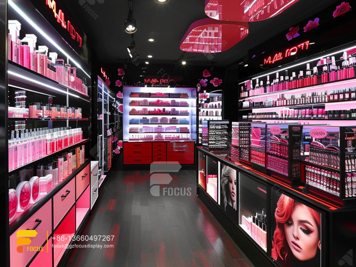cosmetic store shelf tiered perfume stand hair furniture supplies