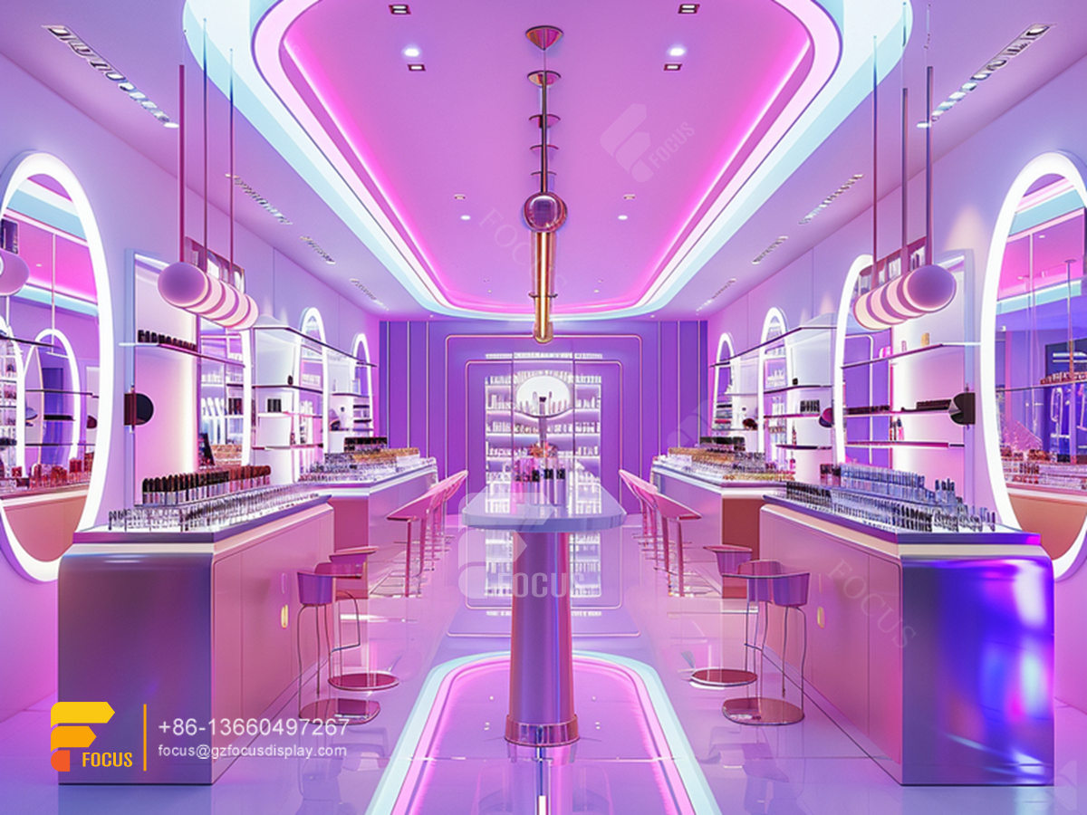 cosmetics display beauty counter cosmetics wig display cabinet
