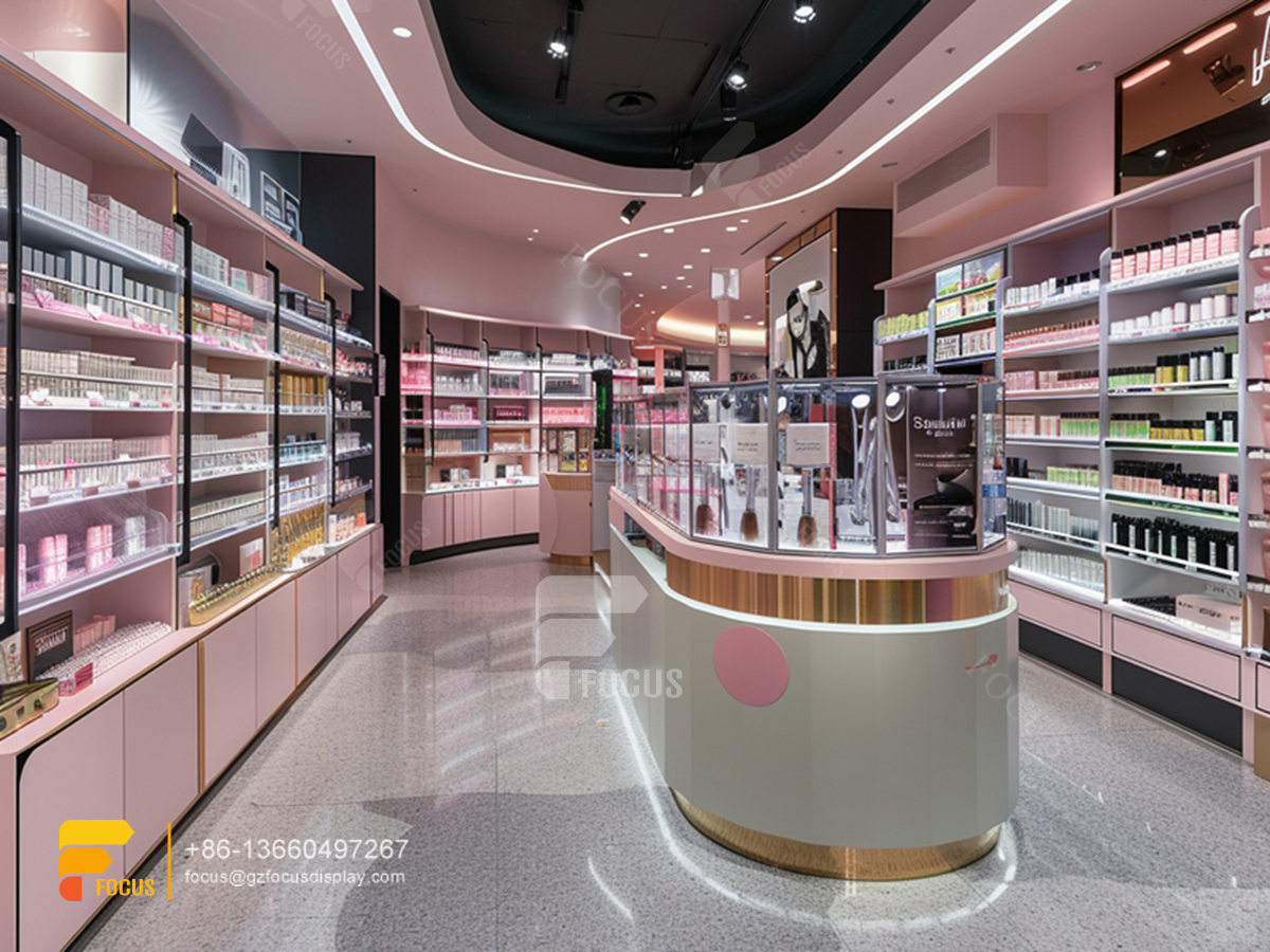 cosmetics display shelves perfume shop interior design display wigs