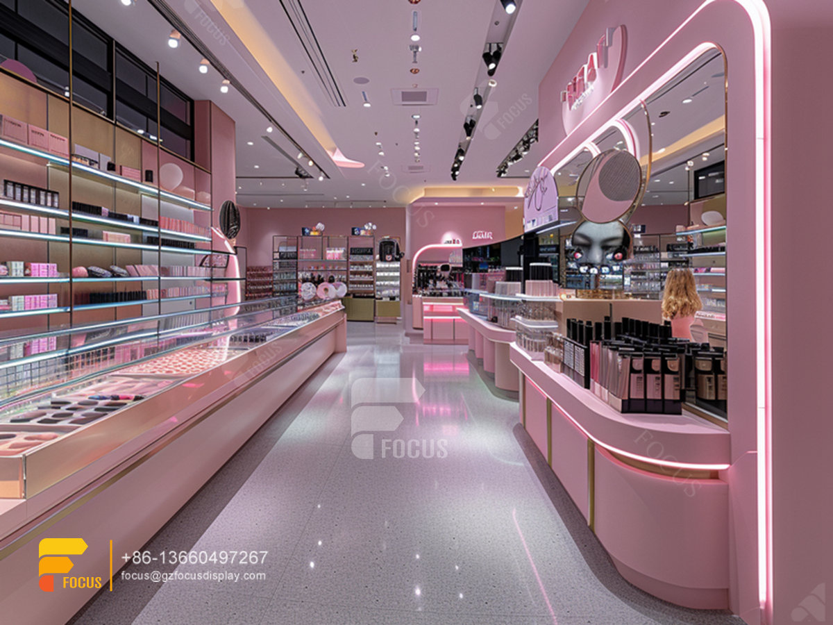 cosmetics display shelves perfume shop interior design display wigs