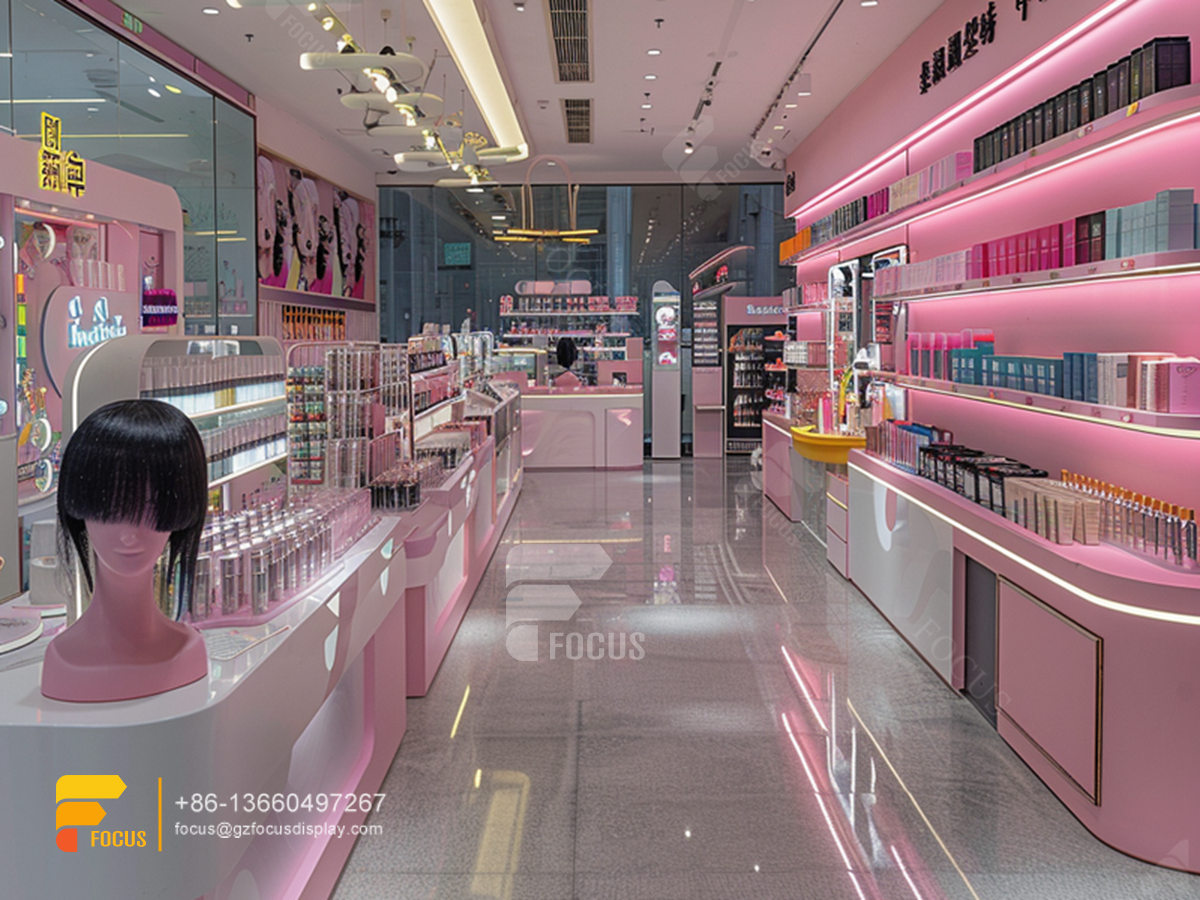 cosmetics display shelves perfume shop interior design display wigs