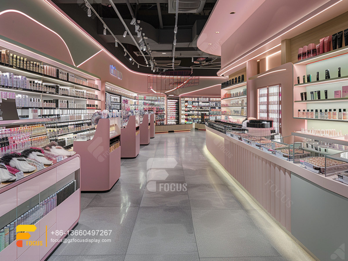cosmetics display shelves perfume shop interior design display wigs