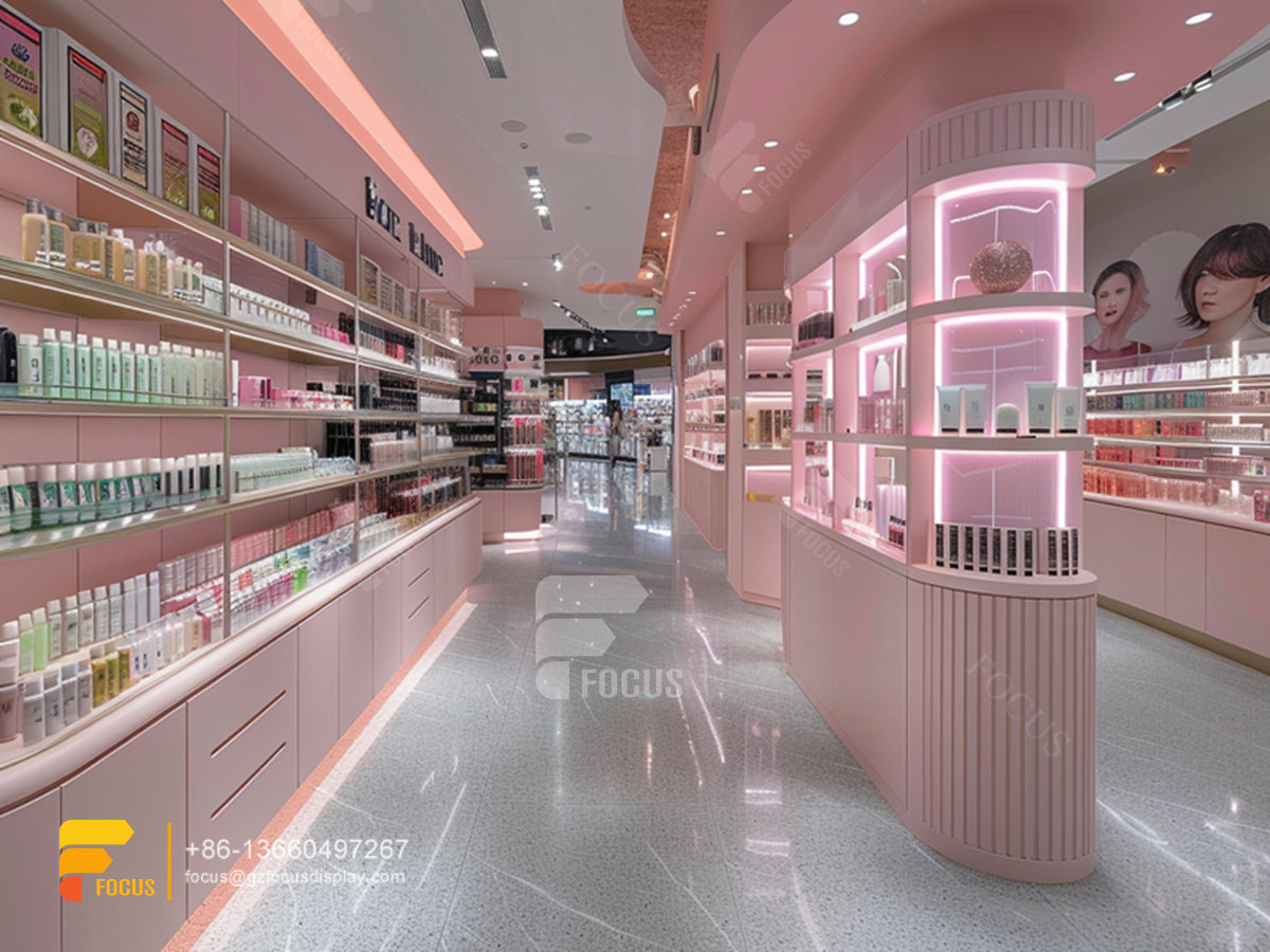 cosmetics display shelves perfume shop interior design display wigs