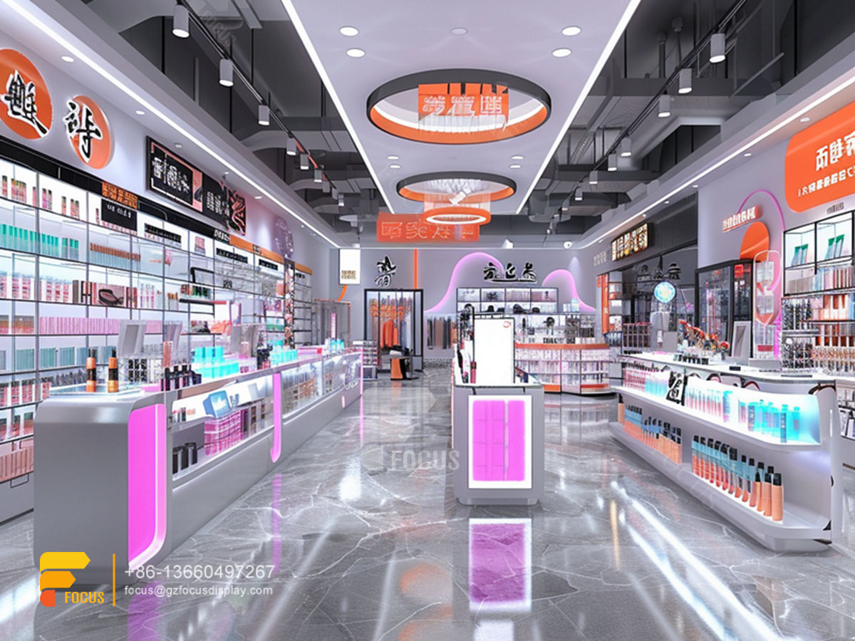 custom cosmetic displays skin care shelf hair stand
