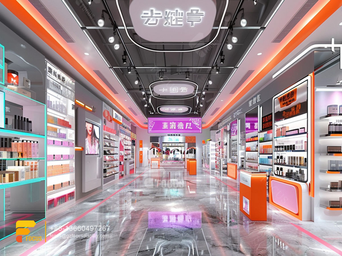 custom cosmetic displays skin care shelf hair stand