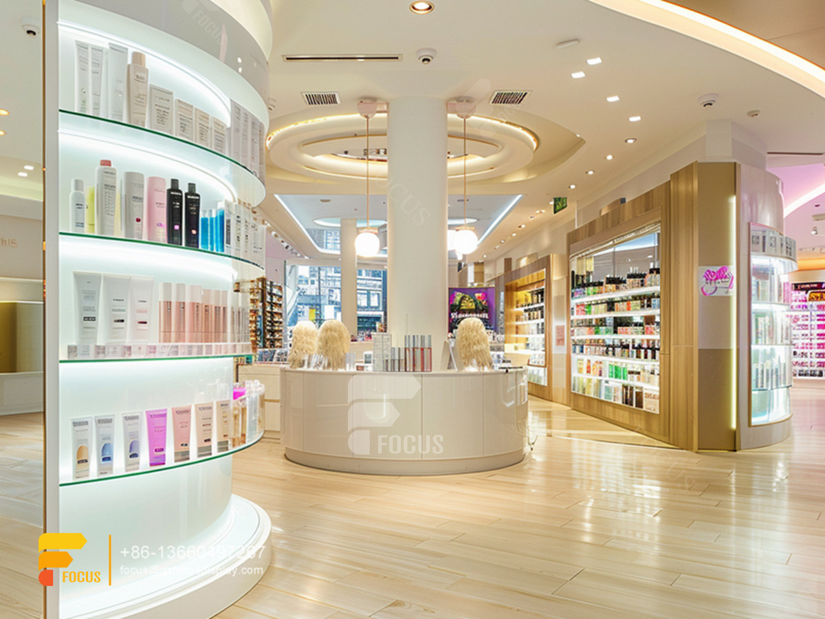 custom cosmetic rack perfume stand wig store display