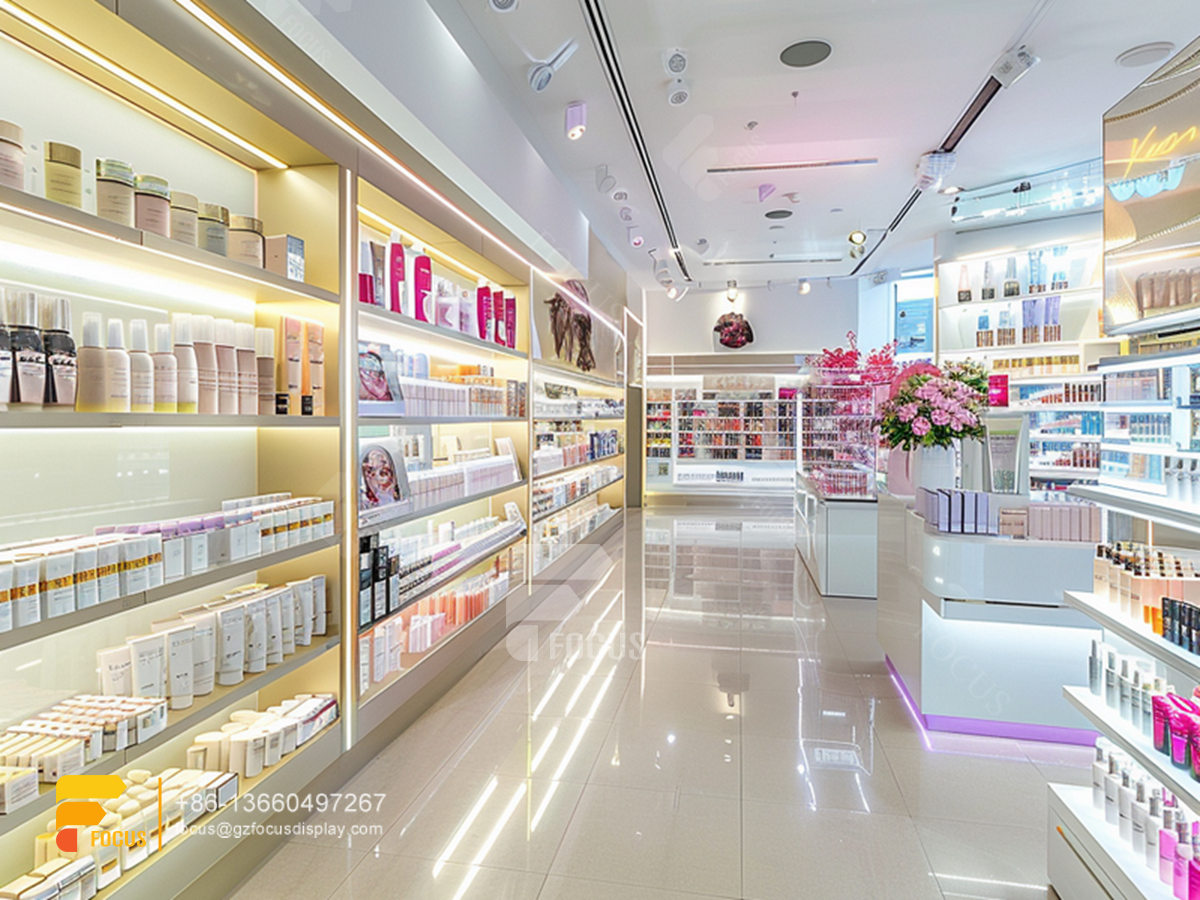 custom cosmetic rack perfume stand wig store display