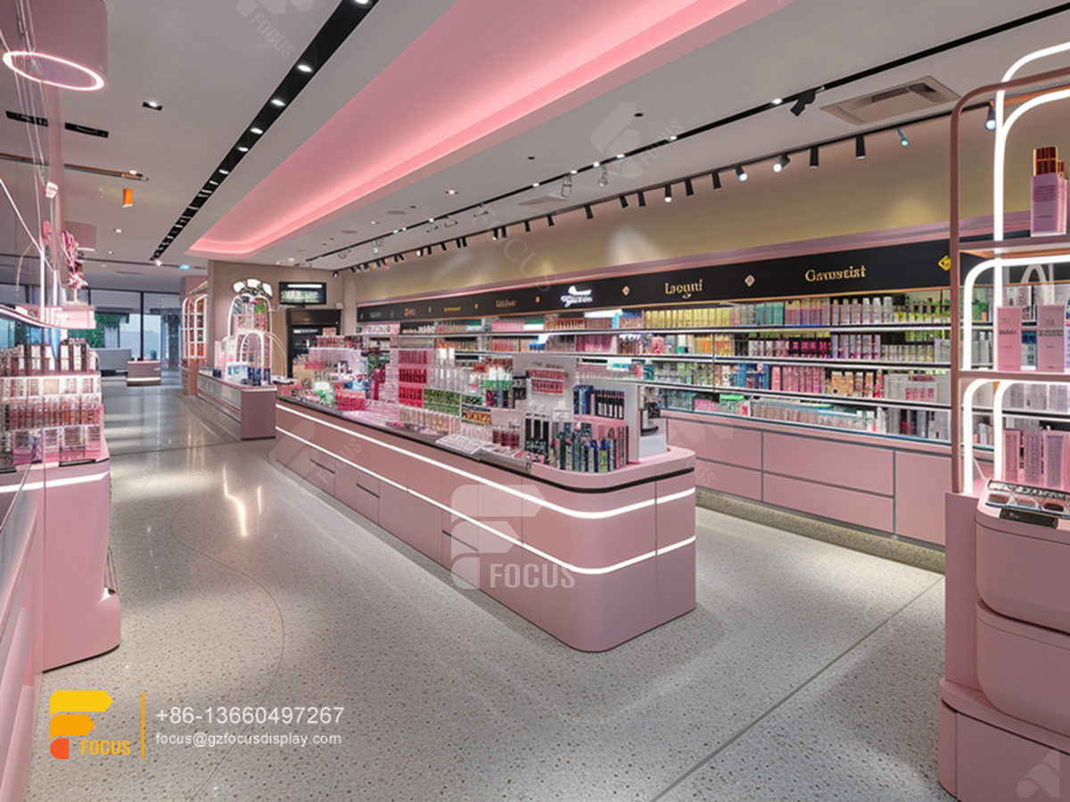 custom perfume counter display cosmetic stands wig shelf