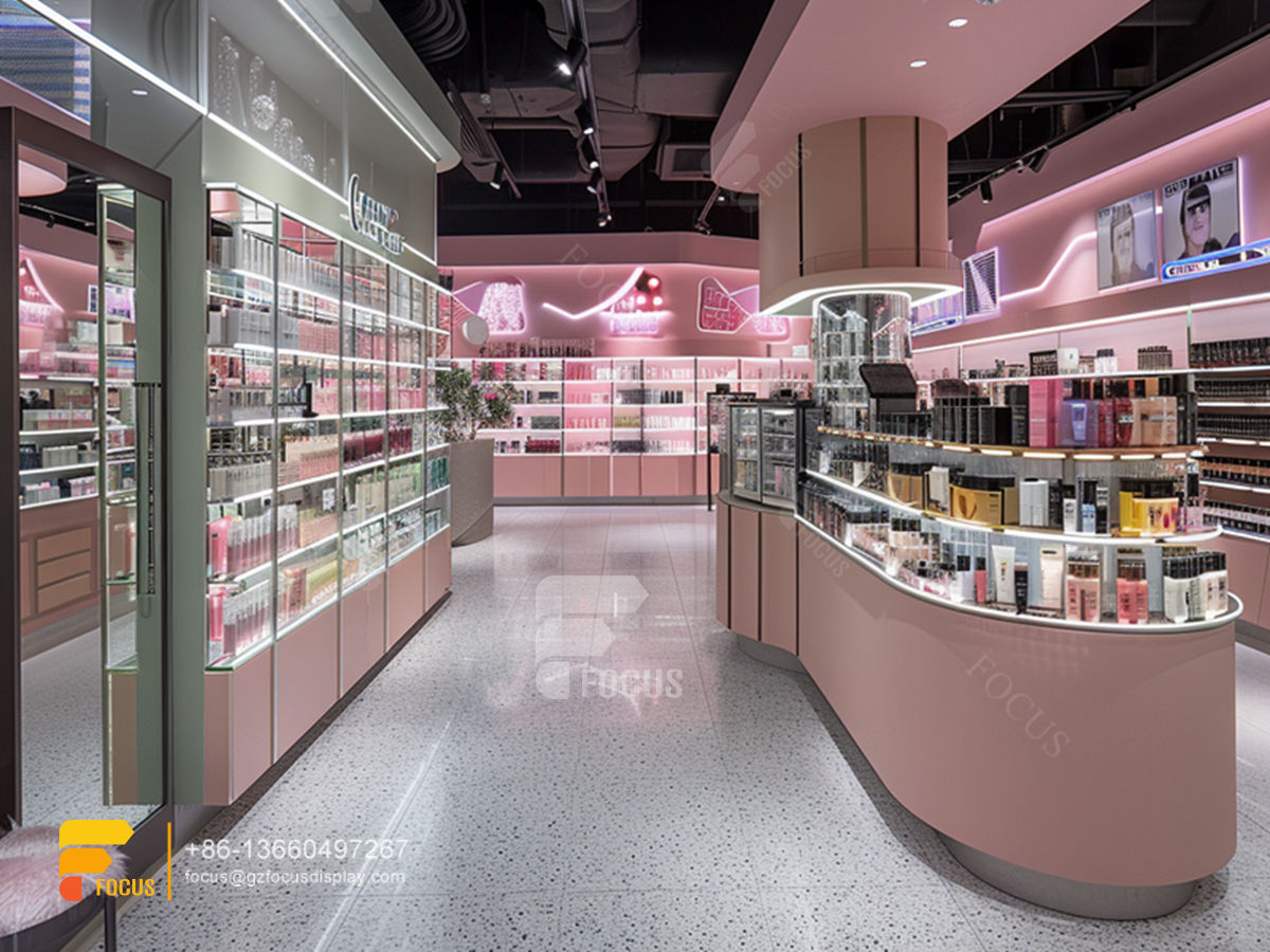 custom perfume counter display cosmetic stands wig shelf