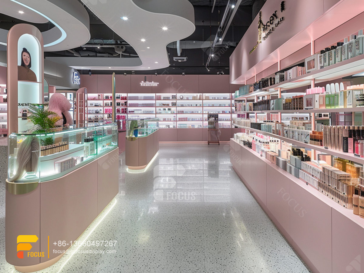 custom perfume counter display cosmetic stands wig shelf