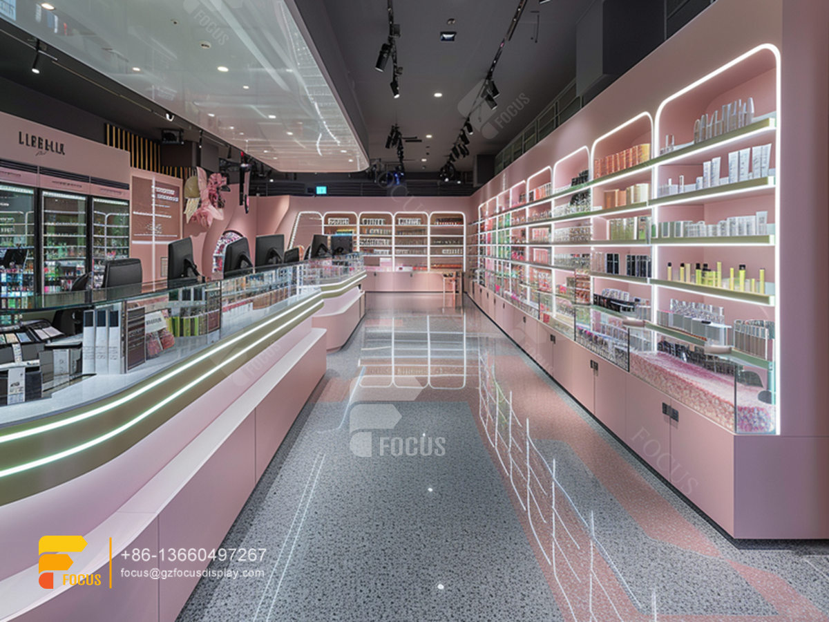 custom perfume counter display cosmetic stands wig shelf