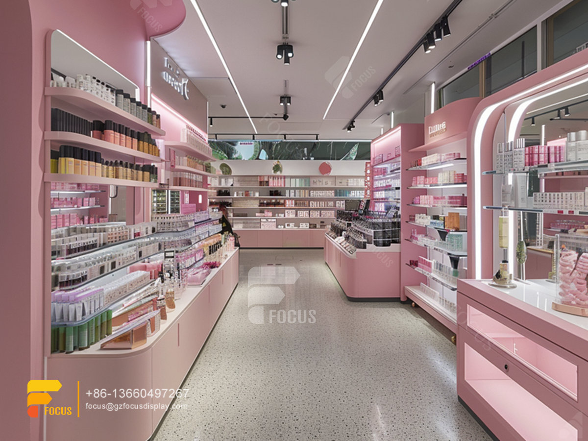 custom perfume counter display cosmetic stands wig shelf