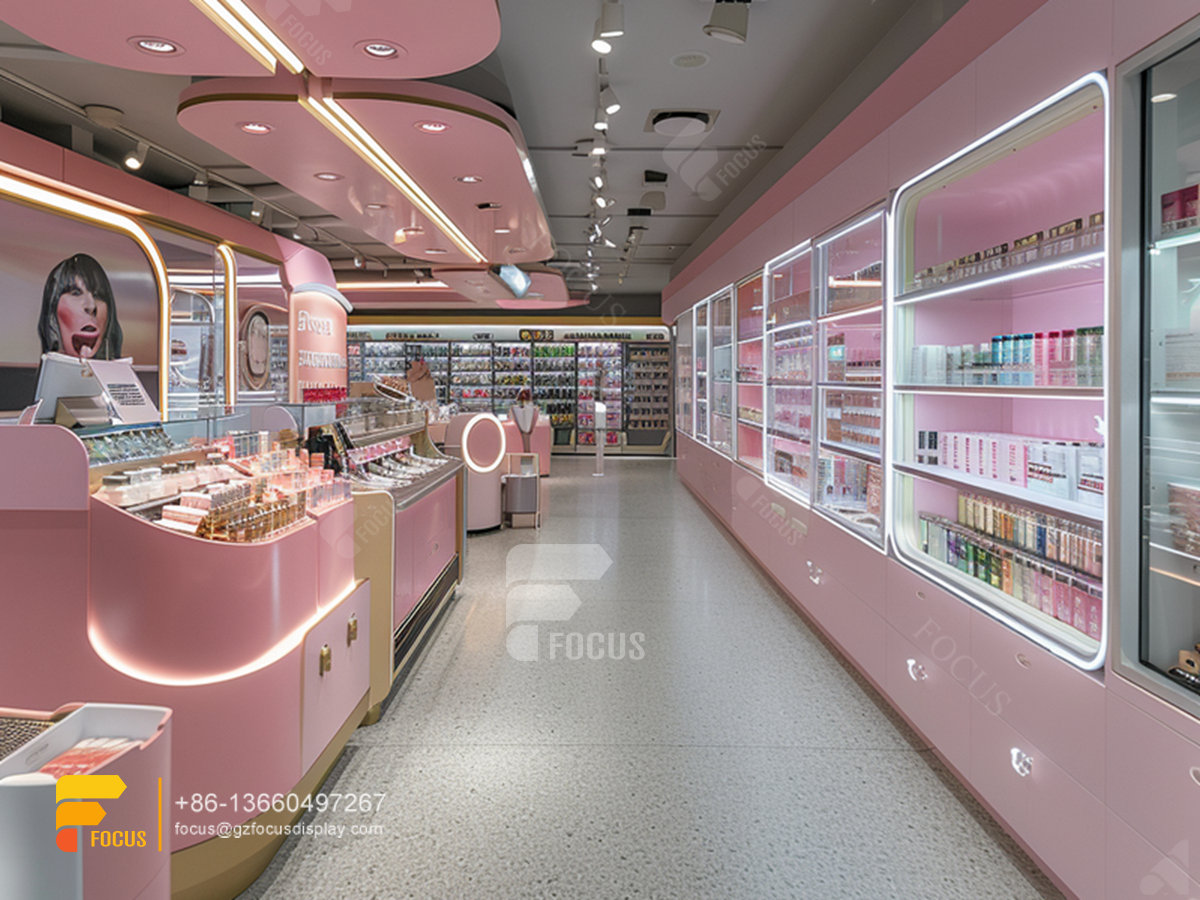 custom perfume counter display cosmetic stands wig shelf