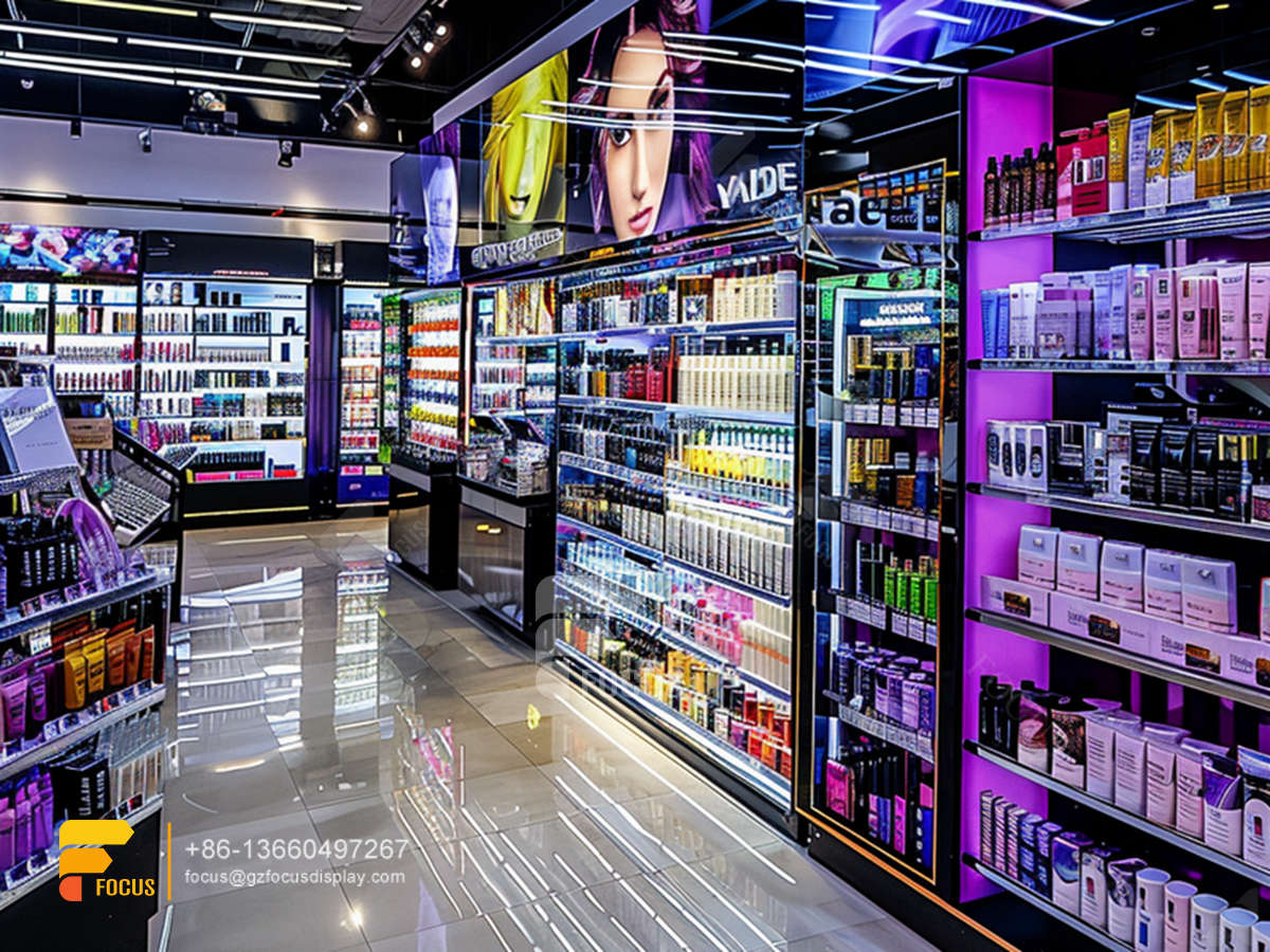 custom perfume displays cosmetic shelf wig hair stand