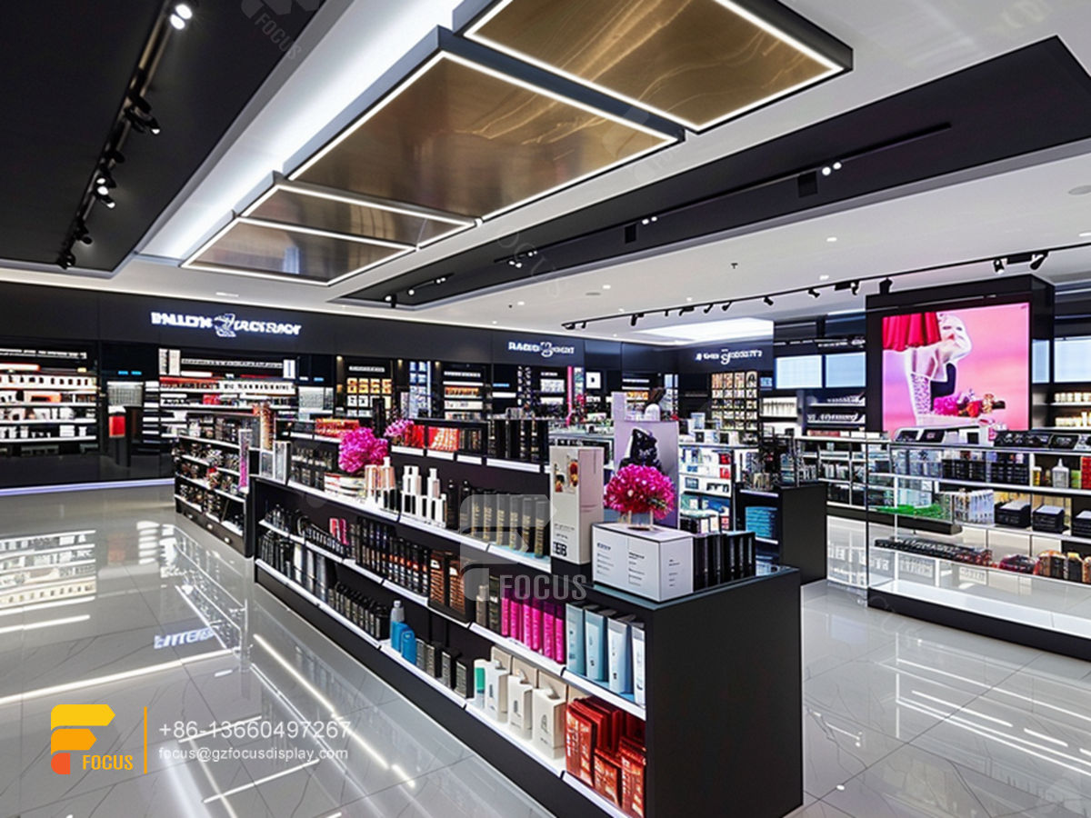 custom perfume rack cosmetic shop counter wig displays
