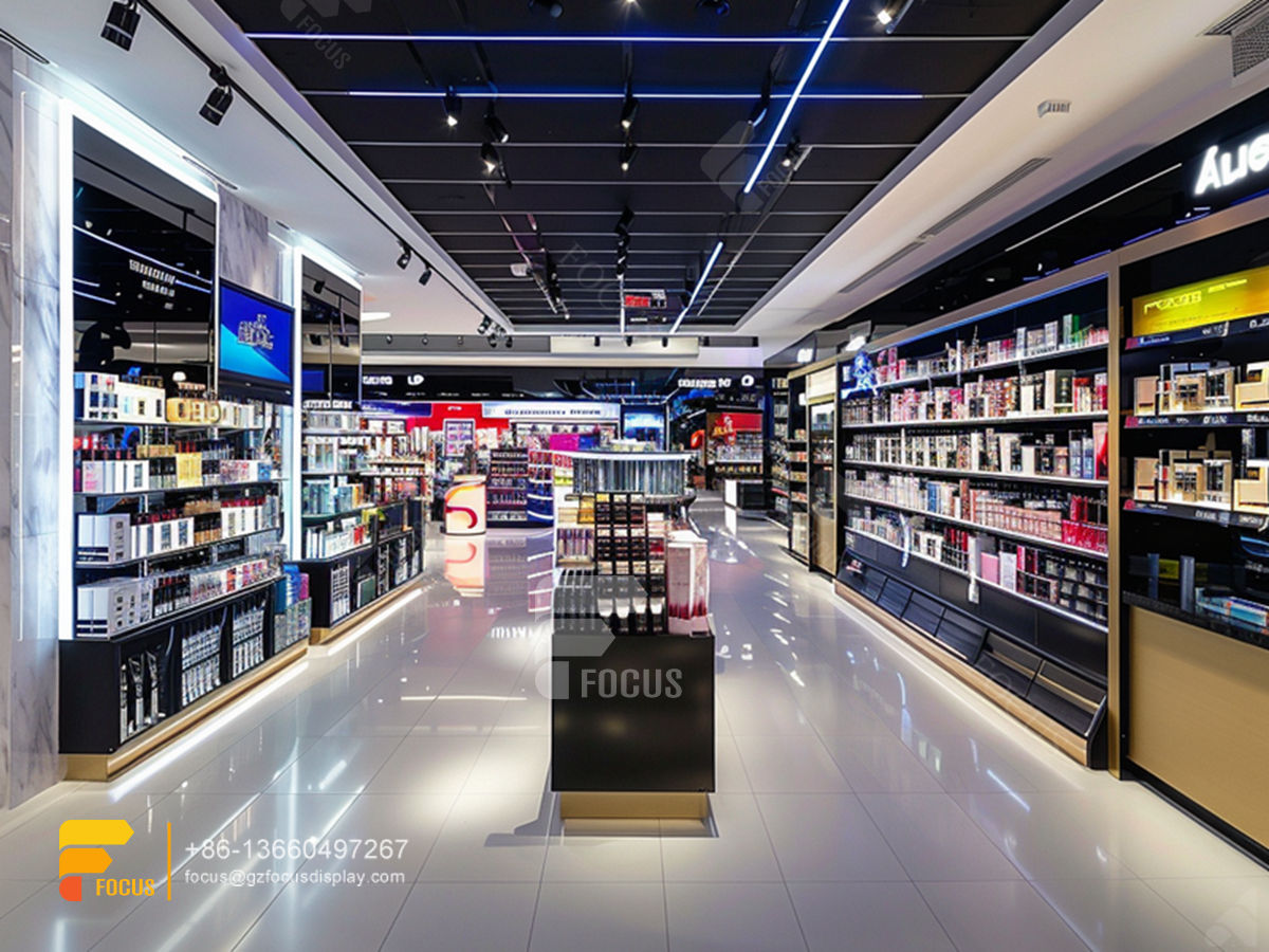 custom perfume rack cosmetic shop counter wig displays
