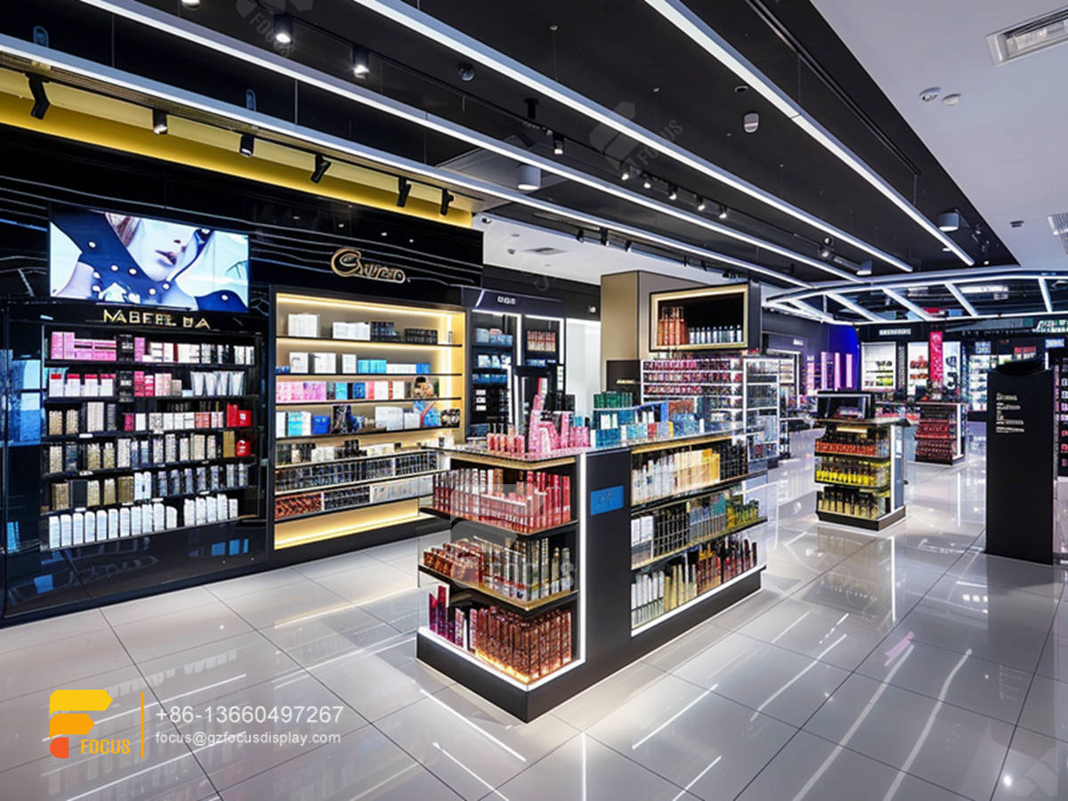 custom perfume shelves cosmetics stand designs hair store