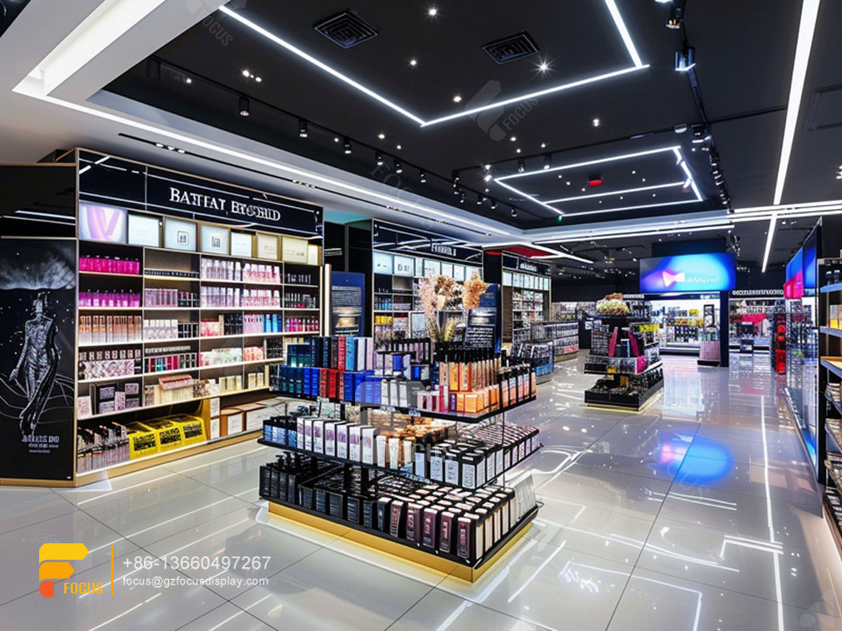 custom perfume shelves cosmetics stand designs hair store