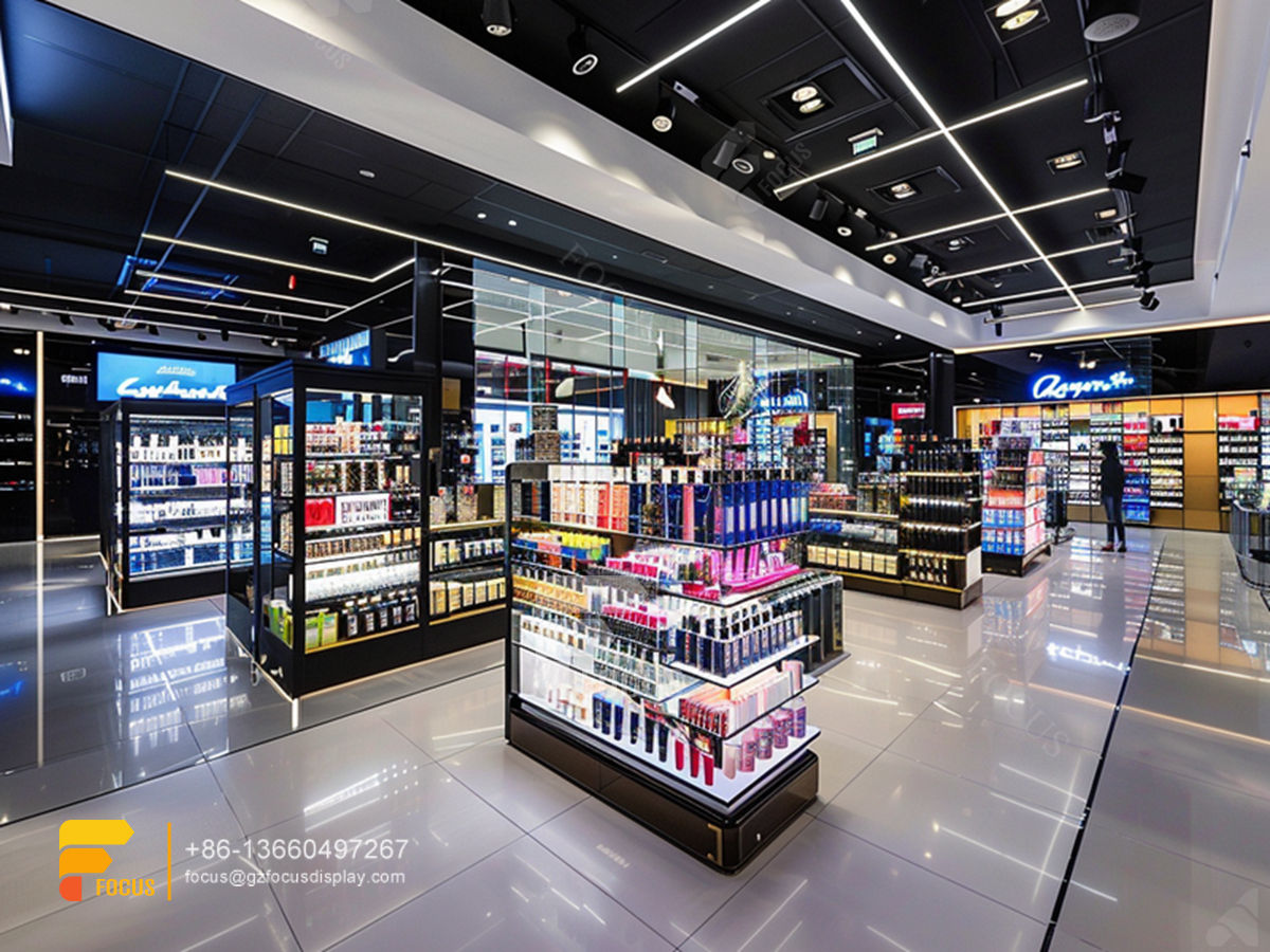 custom perfume shelves cosmetics stand designs hair store