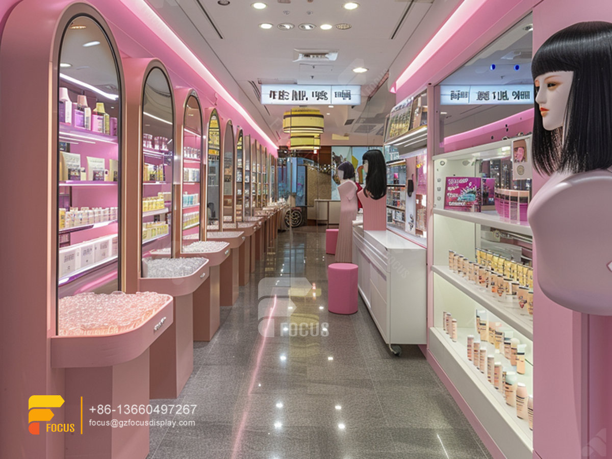 design perfume store cosmetic display manufacturers stand wig