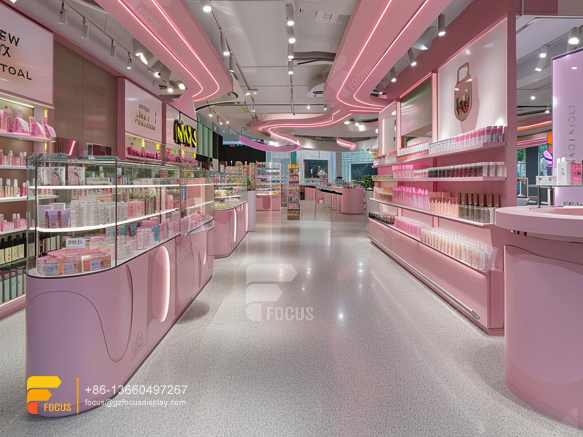 glass perfume cabinet cosmetic retail shop wig stand