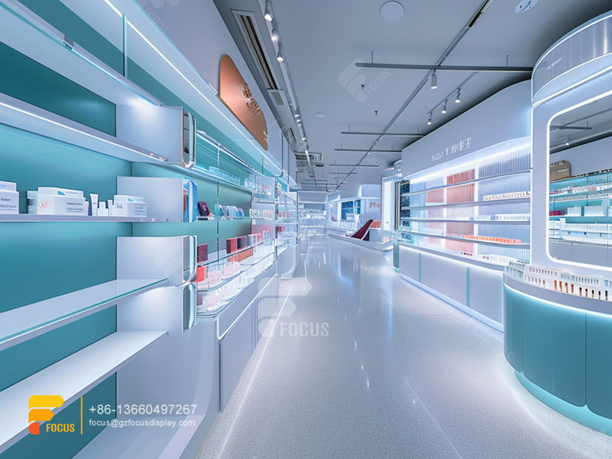 perfume display design cosmetic furniture hair racks