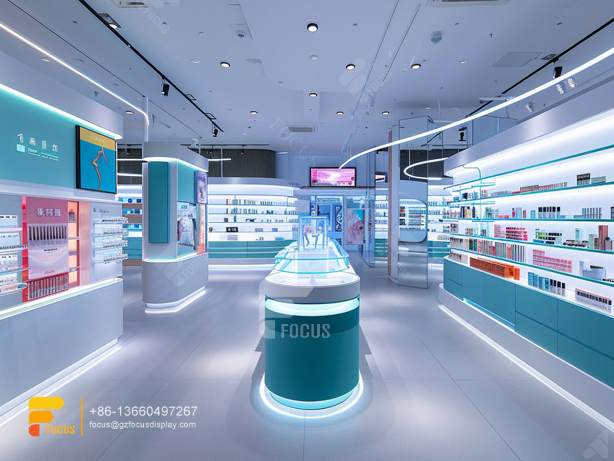 perfume display design cosmetic furniture hair racks