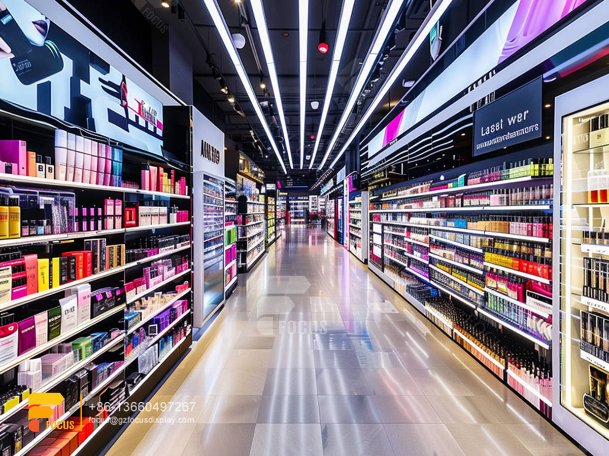 perfume display stand cosmetic fixtures designs hair store