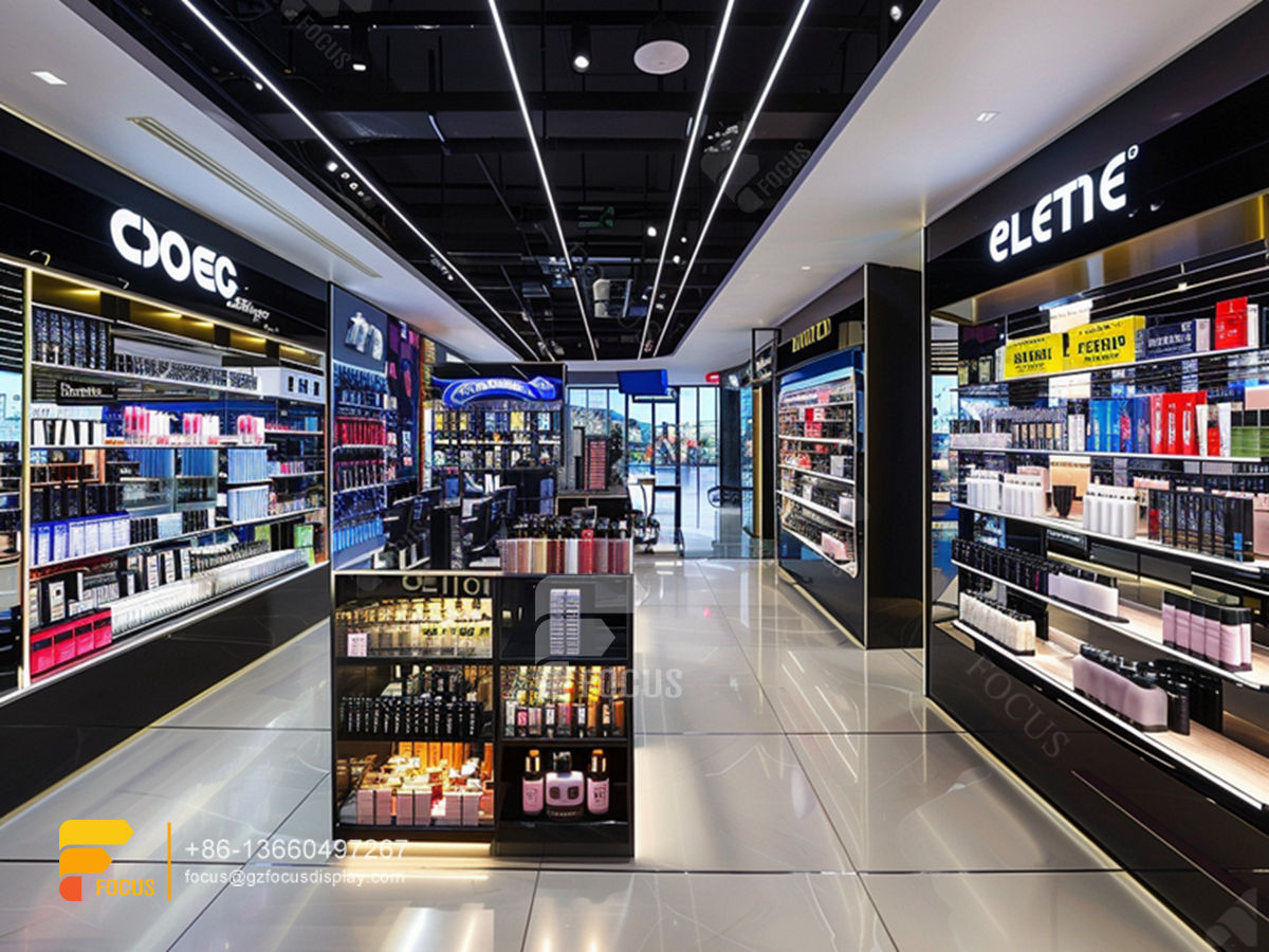 perfume display stand cosmetic fixtures designs hair store