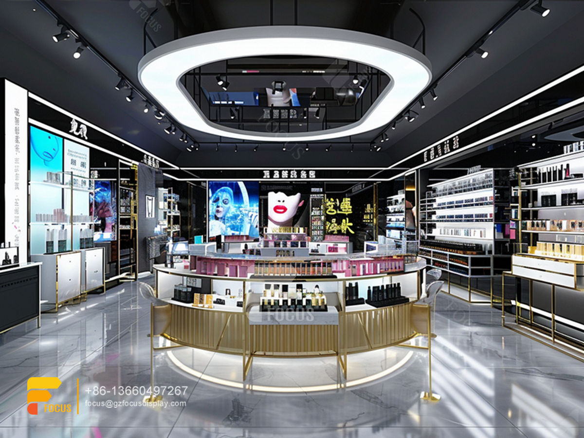 perfume display stands cosmetic fixtures wig wall rack