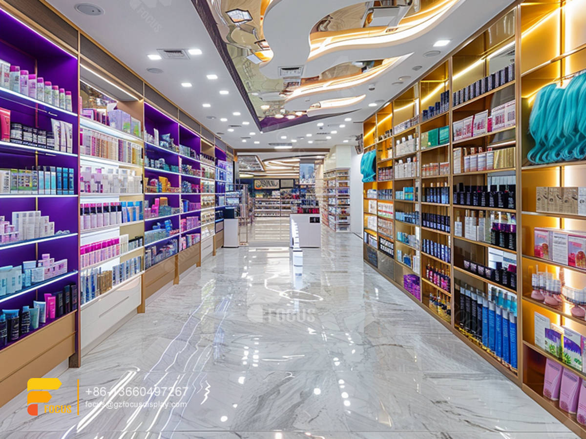 perfume glass cabinets cosmetic retail display wig shelf