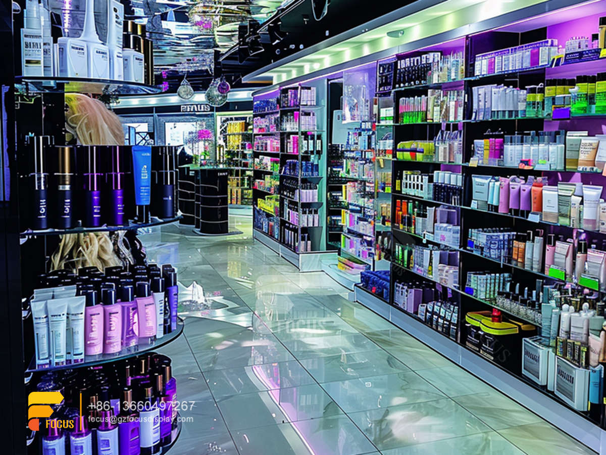perfume glass cabinets cosmetic retail display wig shelf