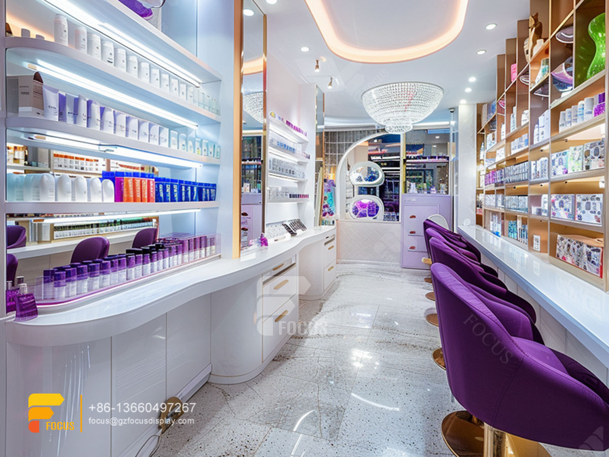 perfume glass cabinets cosmetic retail display wig shelf