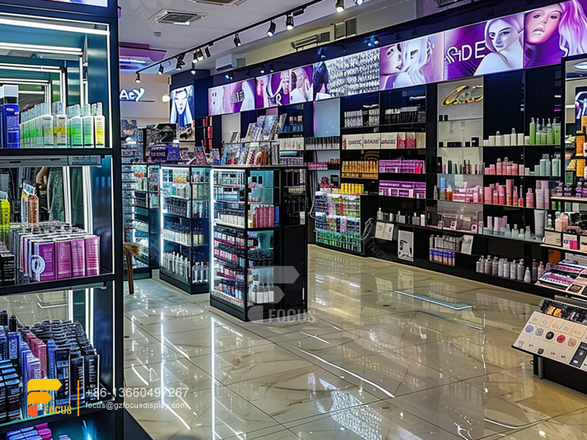 perfume glass cabinets cosmetic retail display wig shelf