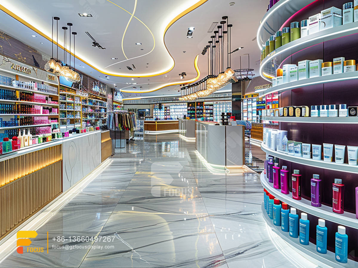 perfume glass stand cosmetic fixtures designs hair store
